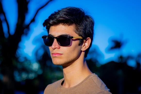 Óculos Masculino Quadrado Bambu